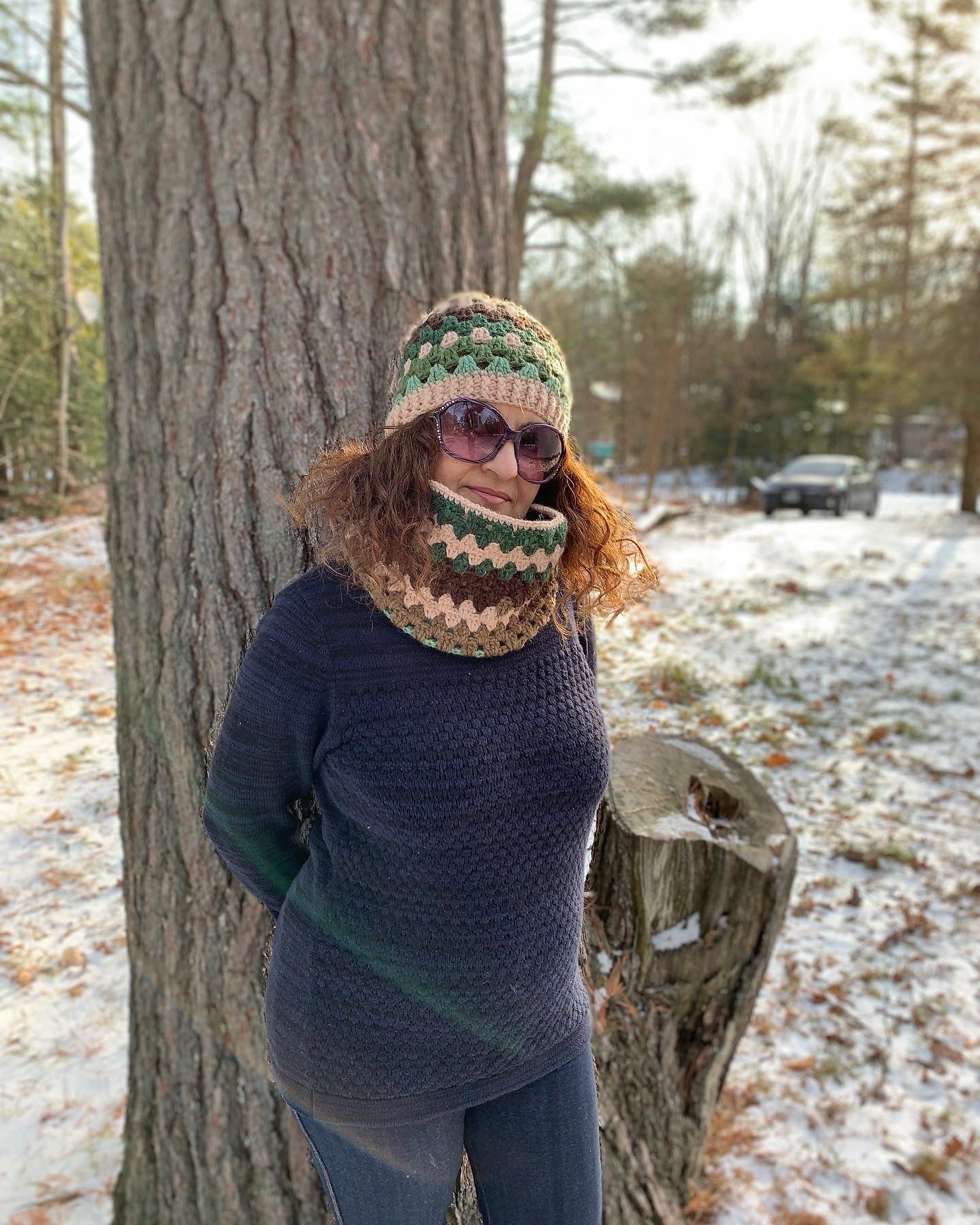 Set of Crochet Hat and Neck Holder