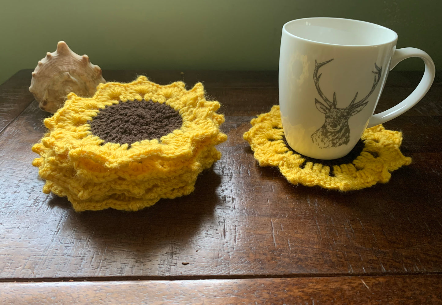 Fall sunflower design coasters