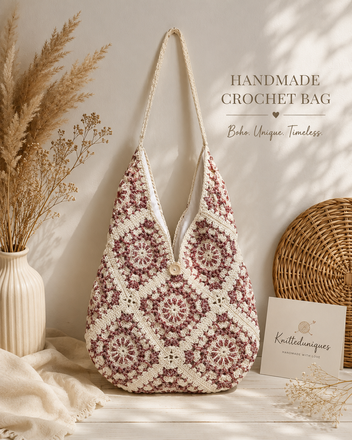 Crochet tote bag