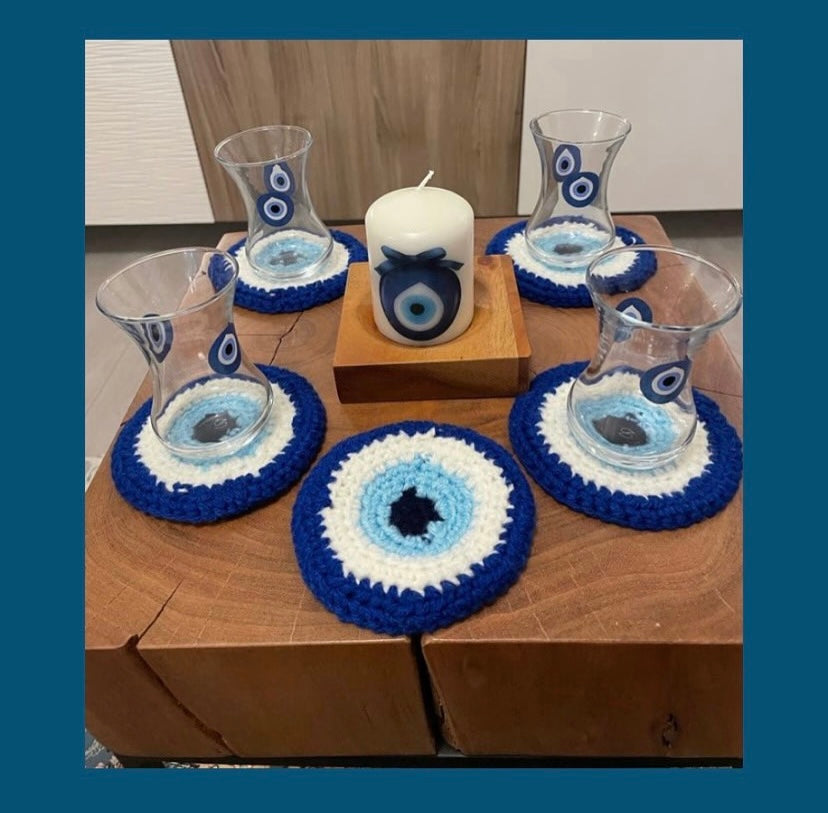 Evil eye design coasters
