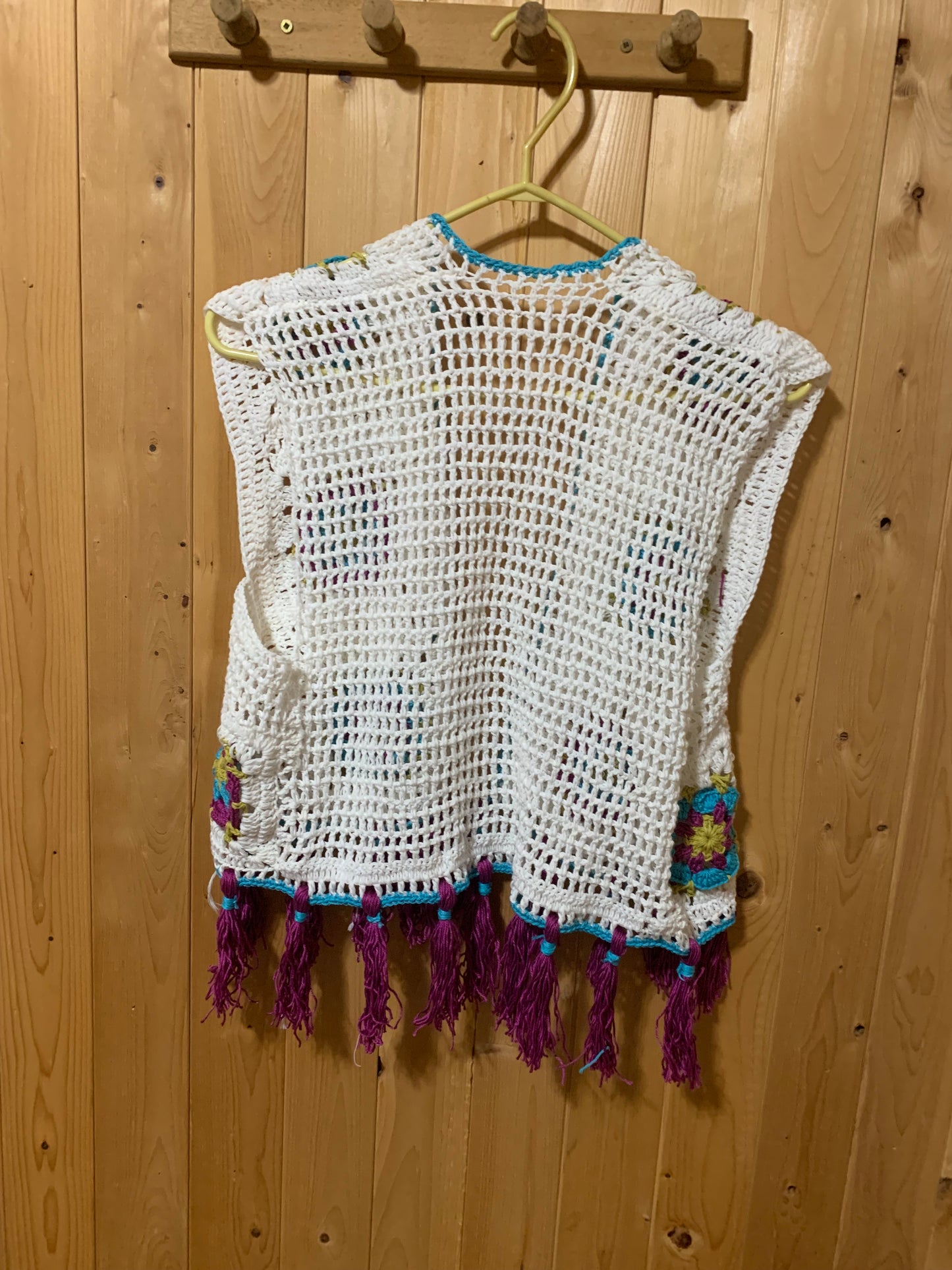 Crochet granny squares vest