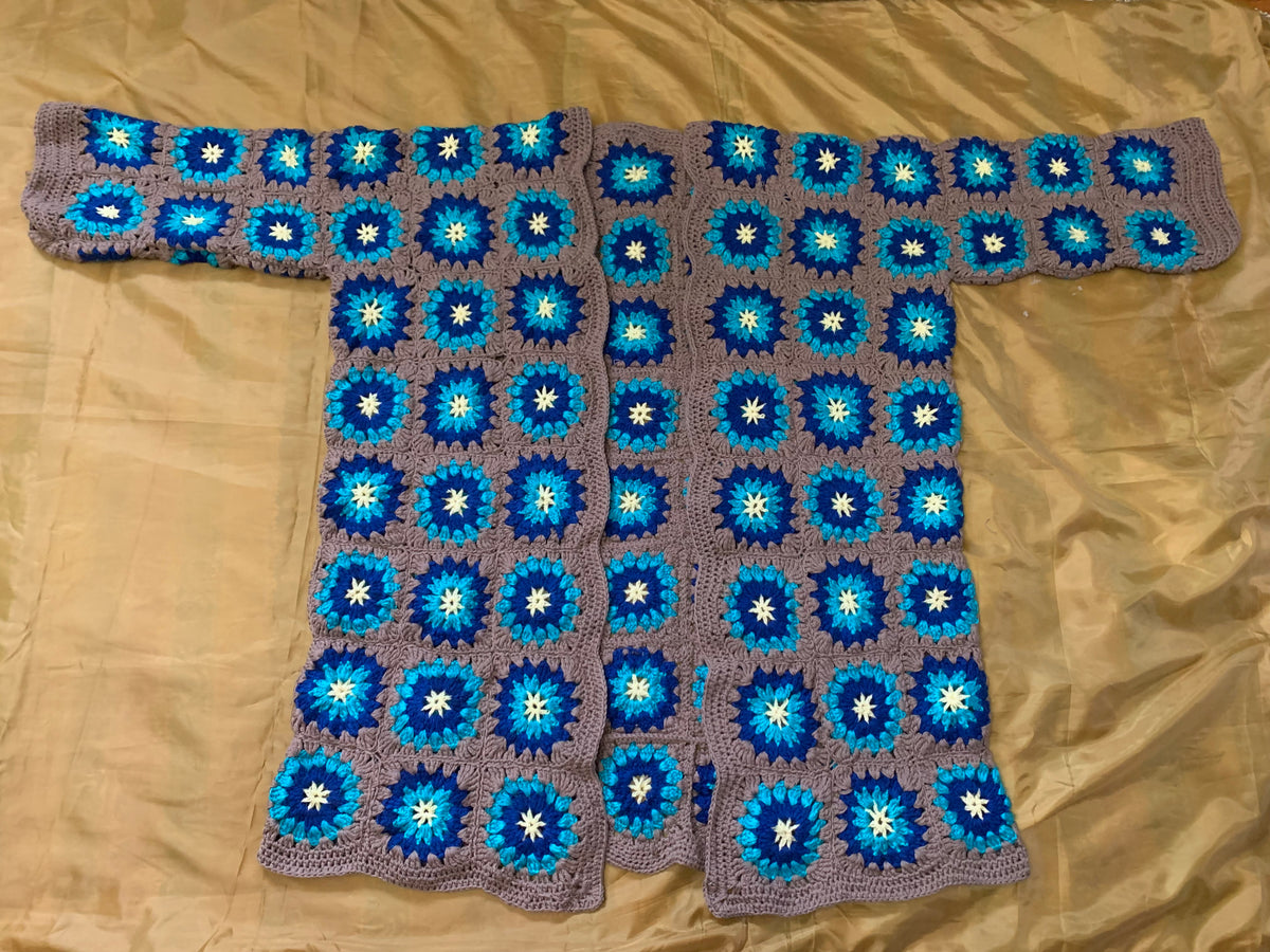 Long granny squares cardigan