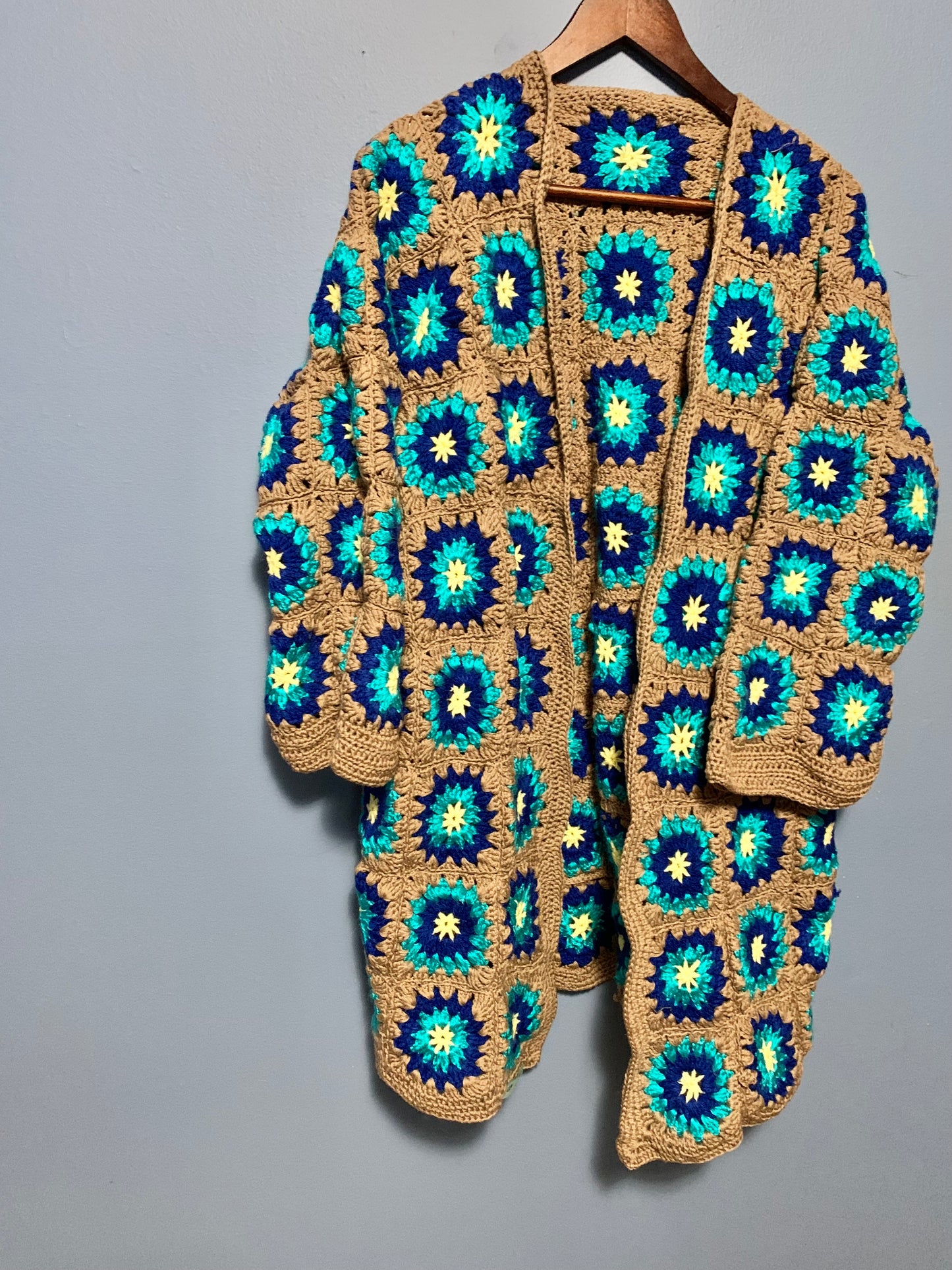 Long granny squares cardigan