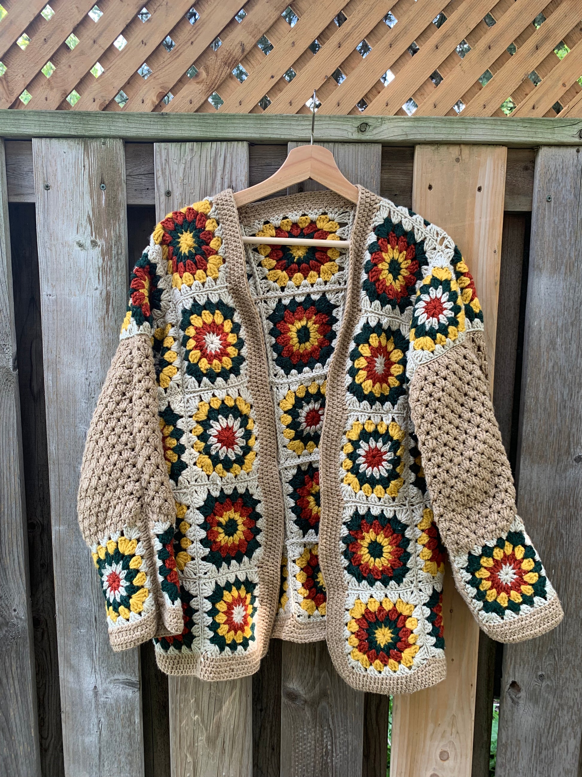 Sweater Crochet Granny Square Patchwork Strickmantel Crochet