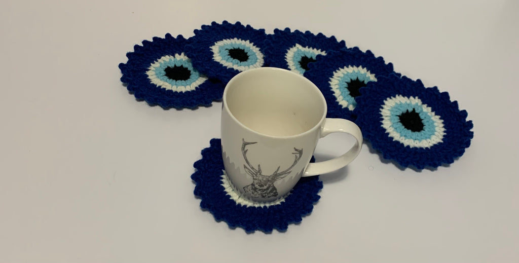 Evil eye design coasters