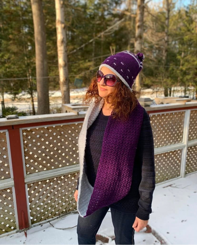 Knitted Set of Hat and Shawl