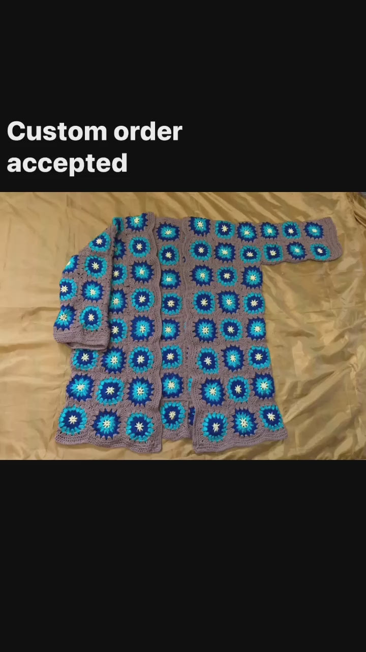 Long granny squares cardigan